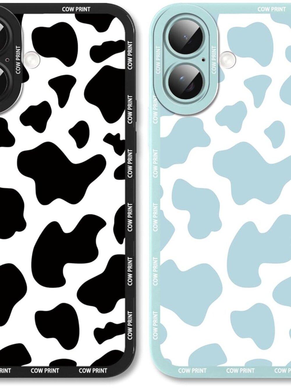 2 Pack Cute Cow Phone Case for iPhone 16 6.1 inches, Full Camera Lens Protection